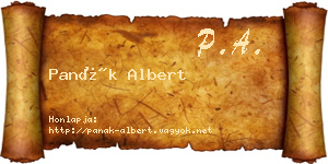 Panák Albert névjegykártya