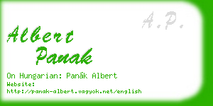 albert panak business card